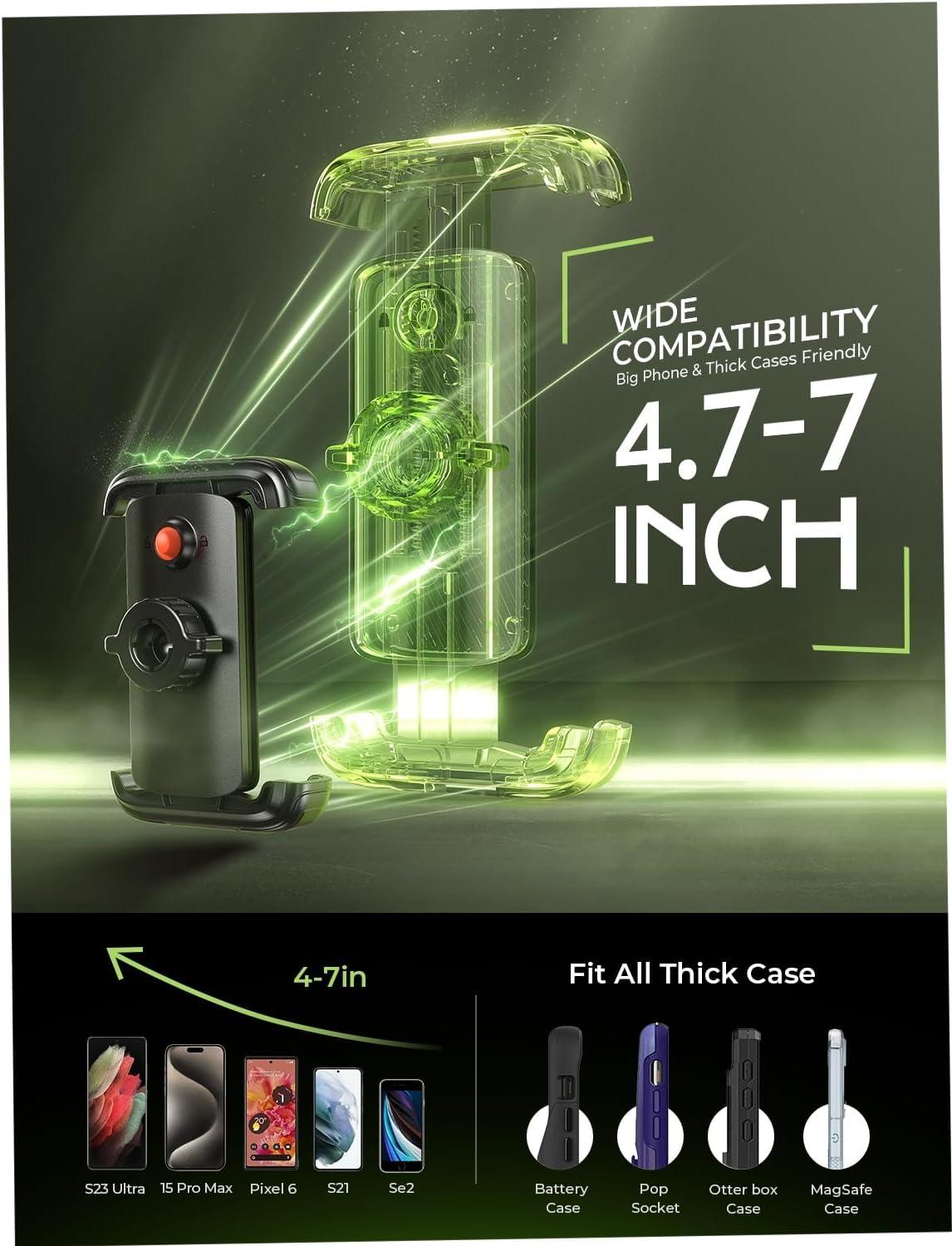 imageLISEN Bike Phone Holder Super Easy Install Ultra Stable Motorcycle Phone Mount Bicycle Handlebar Holder Mount for Adults Kids Bike Bicycle Ebike Gear Accessories for iPhone Samsung Google PixelUpgradeBlue