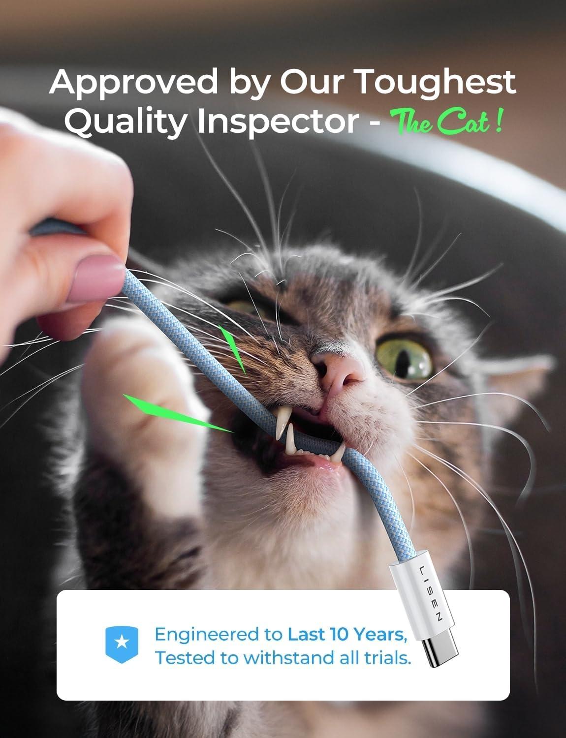 imageLISEN USB C Cable 5Pack 3333666610FT for iPhone 17 Charger Cord 60W USB C to USB C Fast Charging Cable for iPhone 17 Air 16 15 Pro Max Samsung Z Flip 7S25S24 Switch 2 iPad MacBookMulticolored