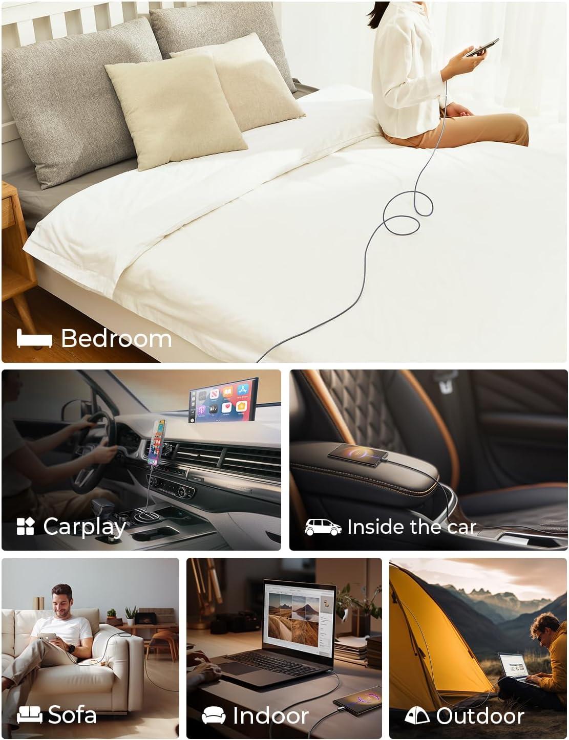 imageLISEN USB C Cable 5Pack 3333666610FT for iPhone 17 Charger Cord 60W USB C to USB C Fast Charging Cable for iPhone 17 Air 16 15 Pro Max Samsung Z Flip 7S25S24 Switch 2 iPad MacBookBlack