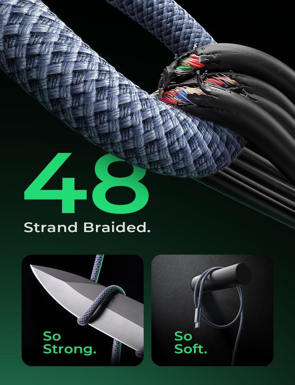 imageLISEN USB C Cable 5Pack 3333666610FT for iPhone 17 Charger Cord 60W USB C to USB C Fast Charging Cable for iPhone 17 Air 16 15 Pro Max Samsung Z Flip 7S25S24 Switch 2 iPad MacBookMidnight