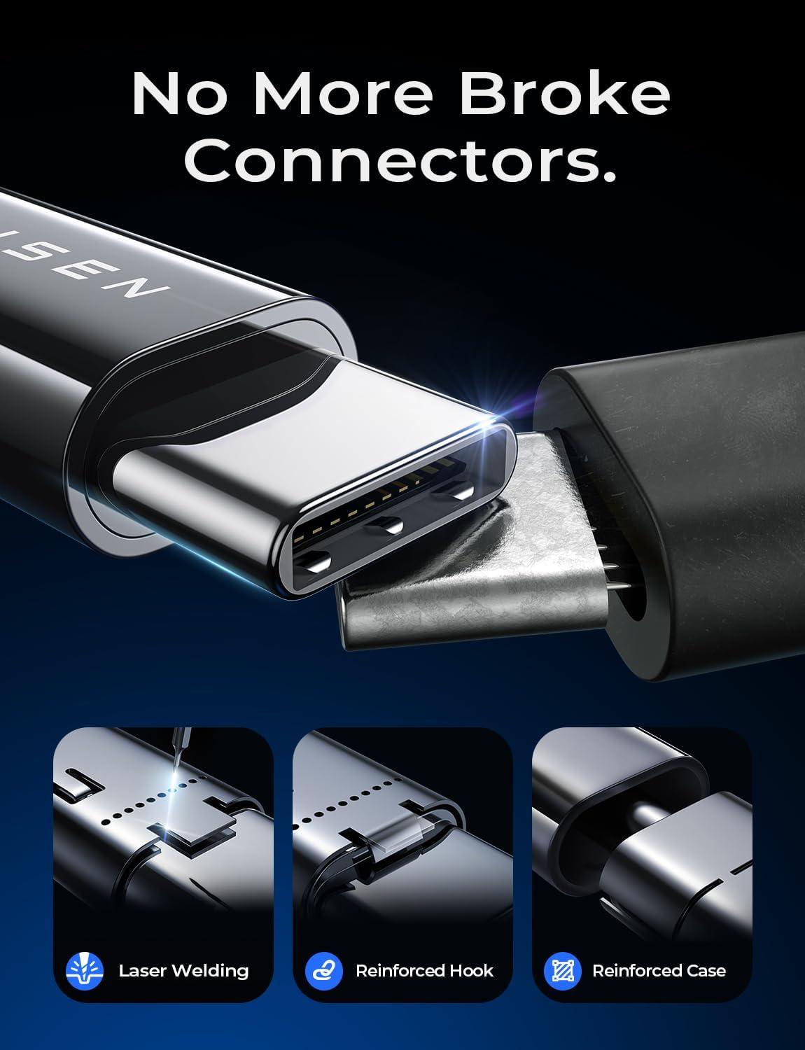 imageLISEN USB C to USB C Cable 240W C to C Cable Fast Charging 66ft 2Pack Type C Charger Fast Charging USBC Cables for iPhone 17 Pro Max Charging Cable for iPhone 16 15 iPad MacBook Pro Samsung S25Black