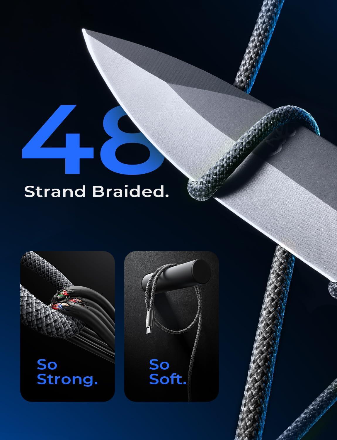 imageLISEN USB C to USB C Cable 240W C to C Cable Fast Charging 66ft 2Pack Type C Charger Fast Charging USBC Cables for iPhone 17 Pro Max Charging Cable for iPhone 16 15 iPad MacBook Pro Samsung S25Black