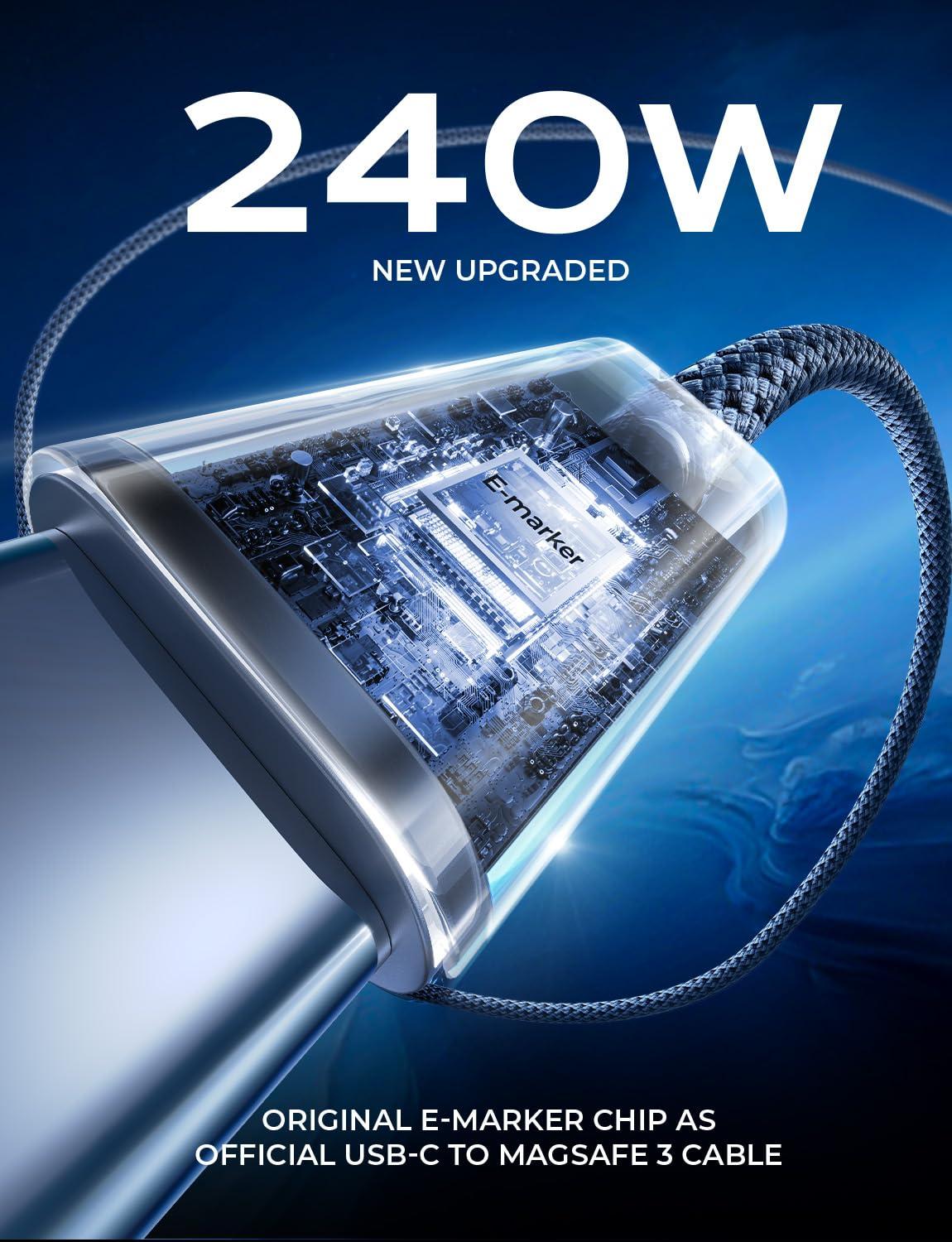 imageLISEN USB C to USB C Cable 240W C to C Cable Fast Charging 66ft 2Pack Type C Charger Fast Charging USBC Cables for iPhone 17 Pro Max Charging Cable for iPhone 16 15 iPad MacBook Pro Samsung S25Midnight