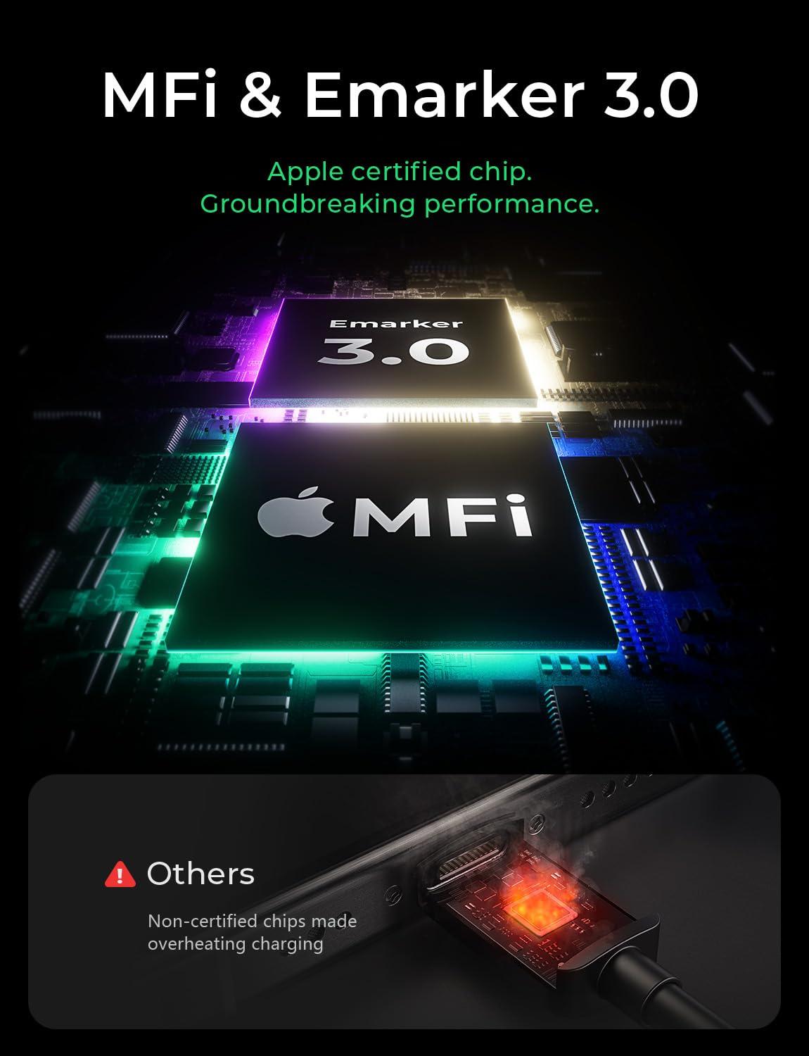 imageLISEN USB C to USB C Cable 240W C to C Cable Fast Charging 66ft 2Pack Type C Charger Fast Charging USBC Cables for iPhone 17 Pro Max Charging Cable for iPhone 16 15 iPad MacBook Pro Samsung S25Midnight