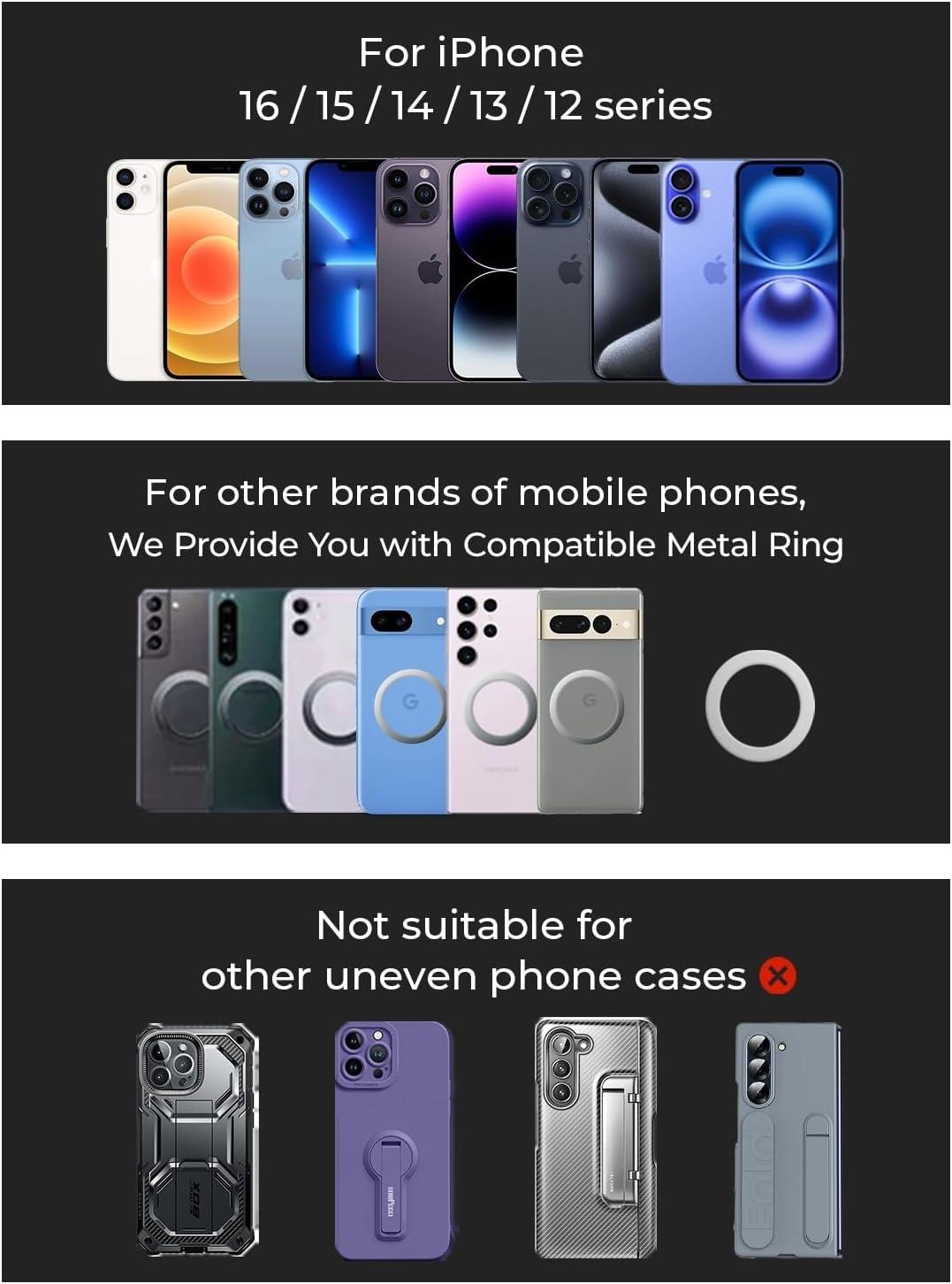 imageLISEN for MagSafe Car Mount for iPhone 17 PRO MAX Extra Small Ultra Magnetic Phone Holder for Car Dashboard Car Phone Holder Car Accessories for Women Men Fit for iPhone17 ProAirMax 16 15 14 13Black