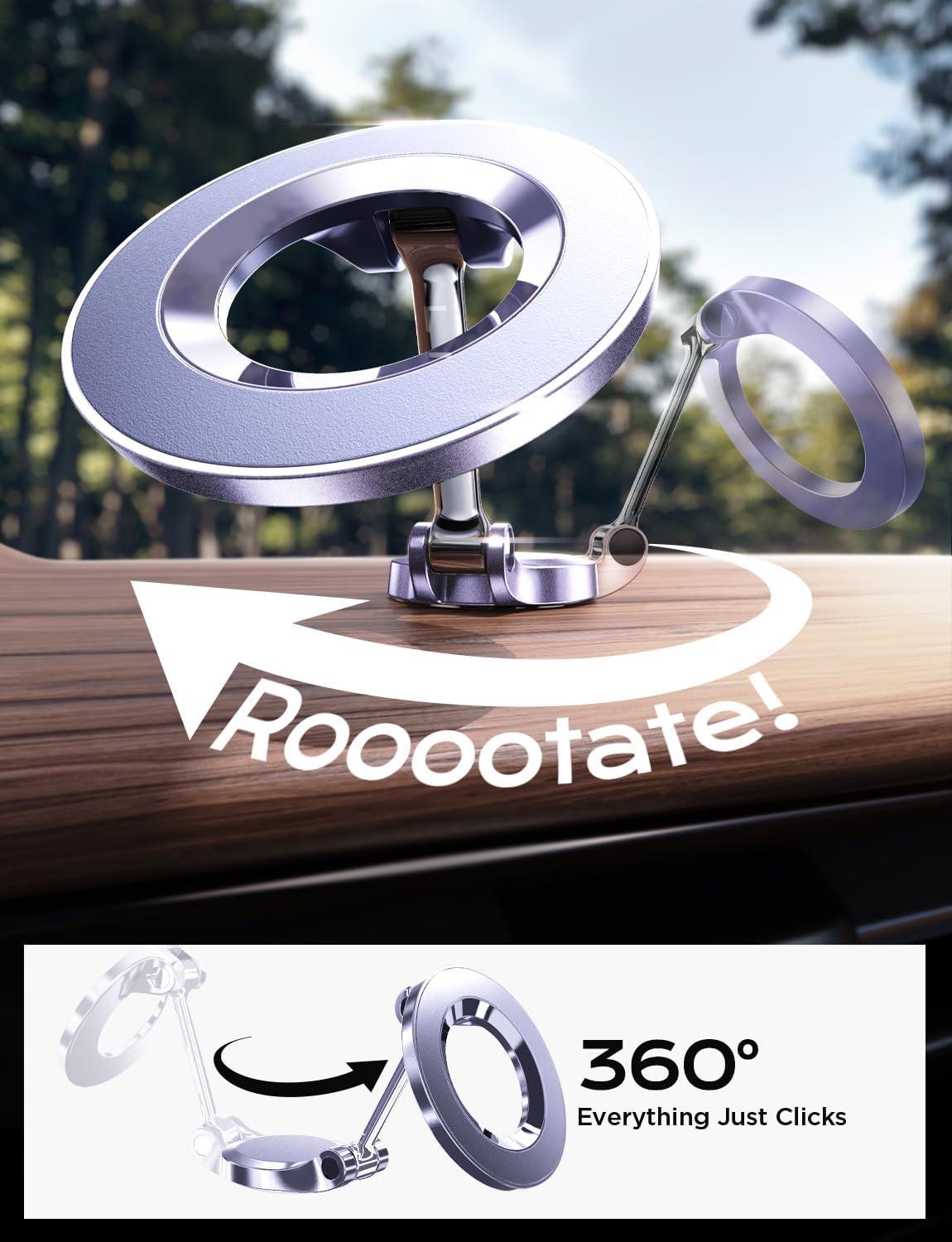 imageLISEN for MagSafe Car Mount for iPhone 17 PRO MAX Extra Small Ultra Magnetic Phone Holder for Car Dashboard Car Phone Holder Car Accessories for Women Men Fit for iPhone17 ProAirMax 16 15 14 13Cold Brew Purple