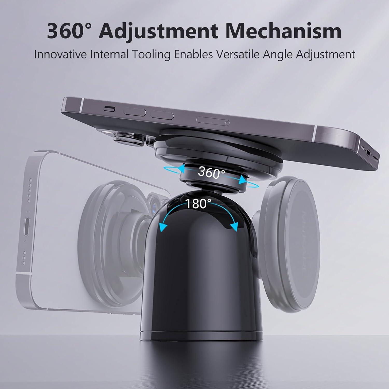 imageMiiKARE Gym Phone Holder Magnetic 360 Rotating Home ampamp Gym Essentials for All BlackMagsafeBlack