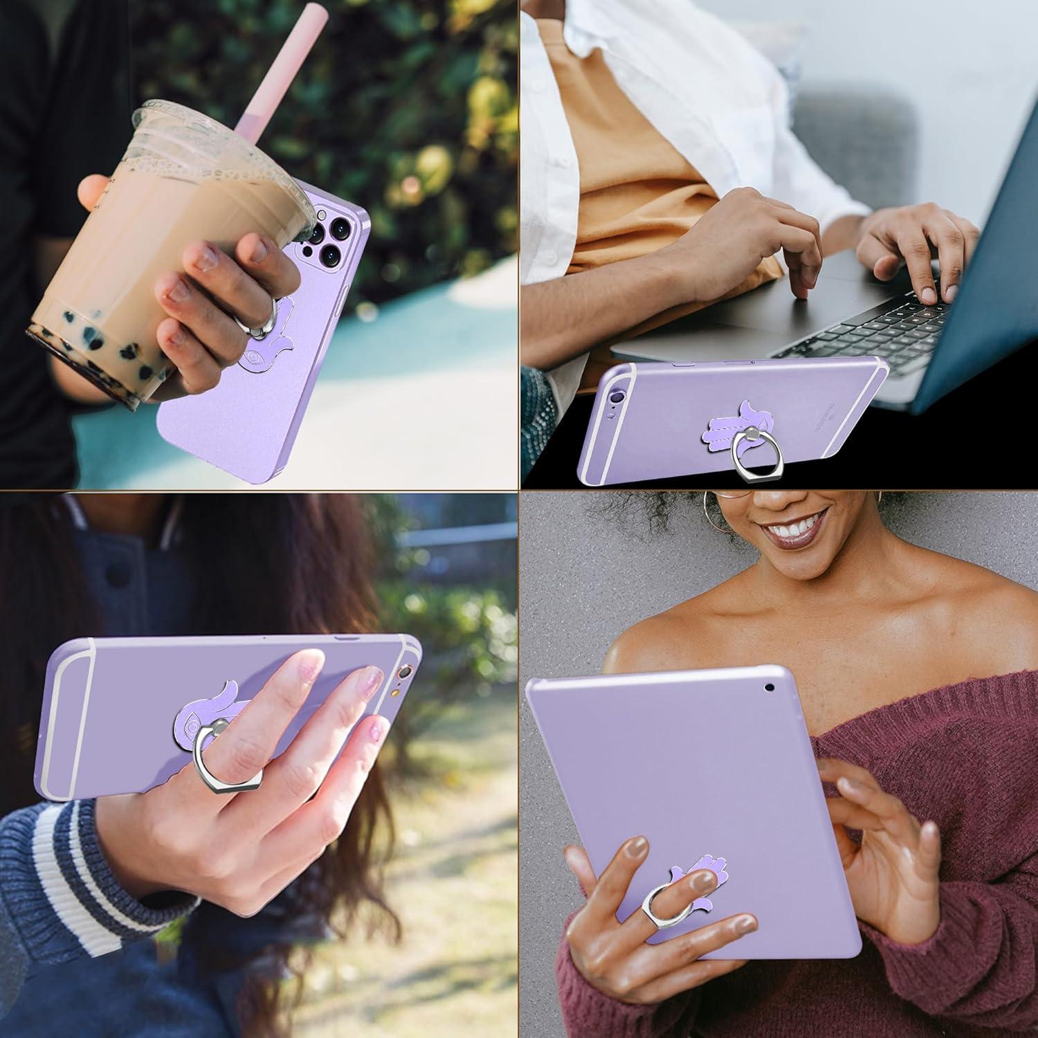 imageTACOMEGE Hand Phone Grip Holder Evil Eye Phone Ring Stand Compatible with Smartphone Tablet EReader Etc PHGRBKPHGRPU