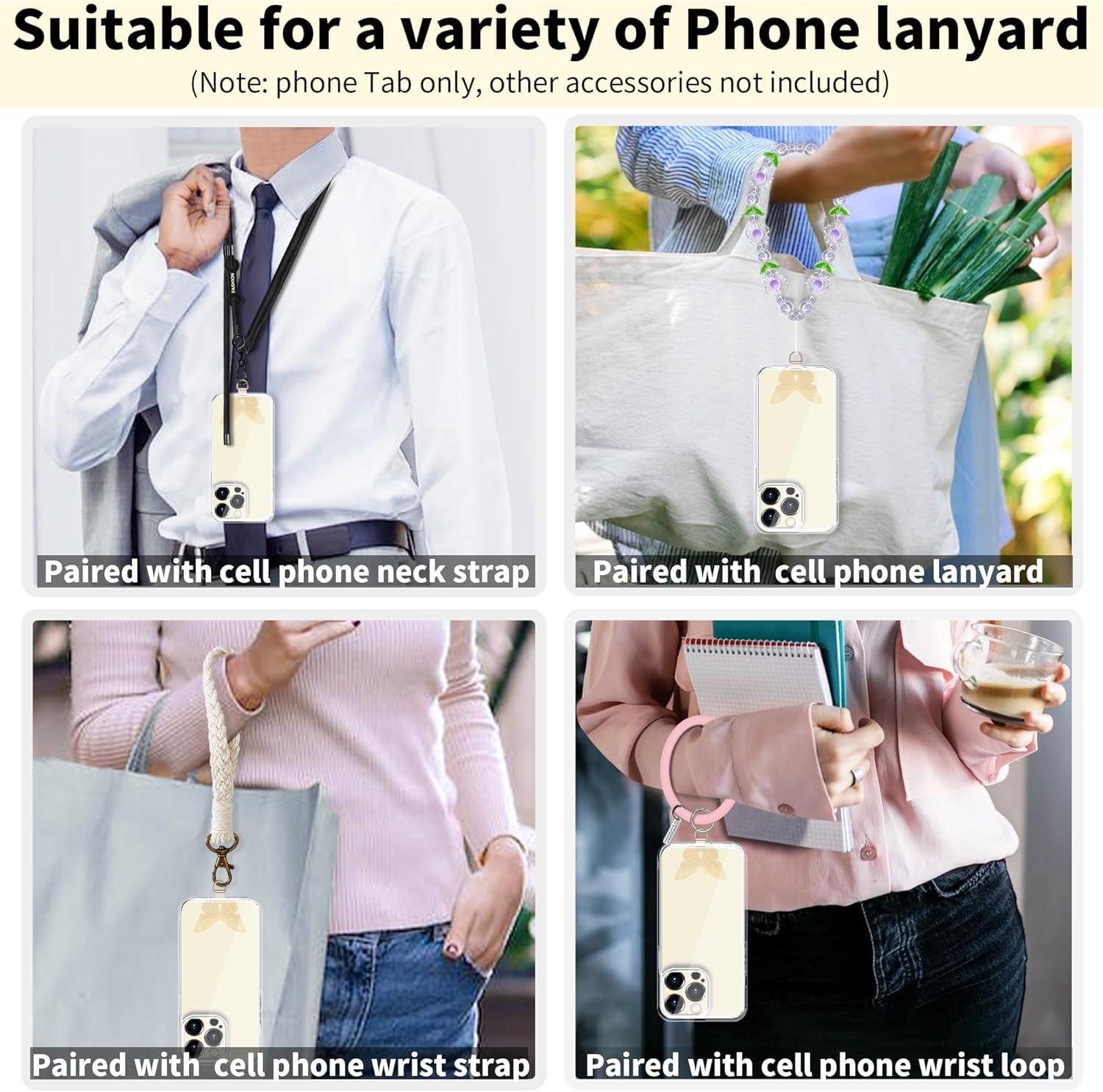 imageTACOMEGE Metal Phone Tether Tab for iPhone 15 14 13 12 Butterfly Phone Lanyard Strap Patch Replacement for Smartphone Cases GoldGold