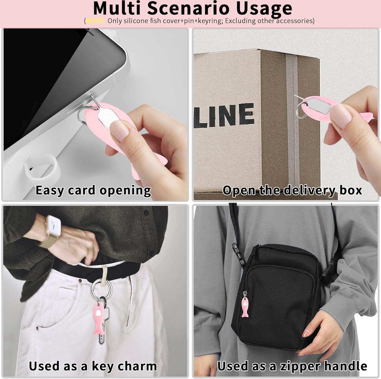 imageTACOMEGE SIM Card Holder Contains Eject Pins Needle Opener Ejector for iPhone Universal SIM Card Removal Tool for Smartphone PinkPink