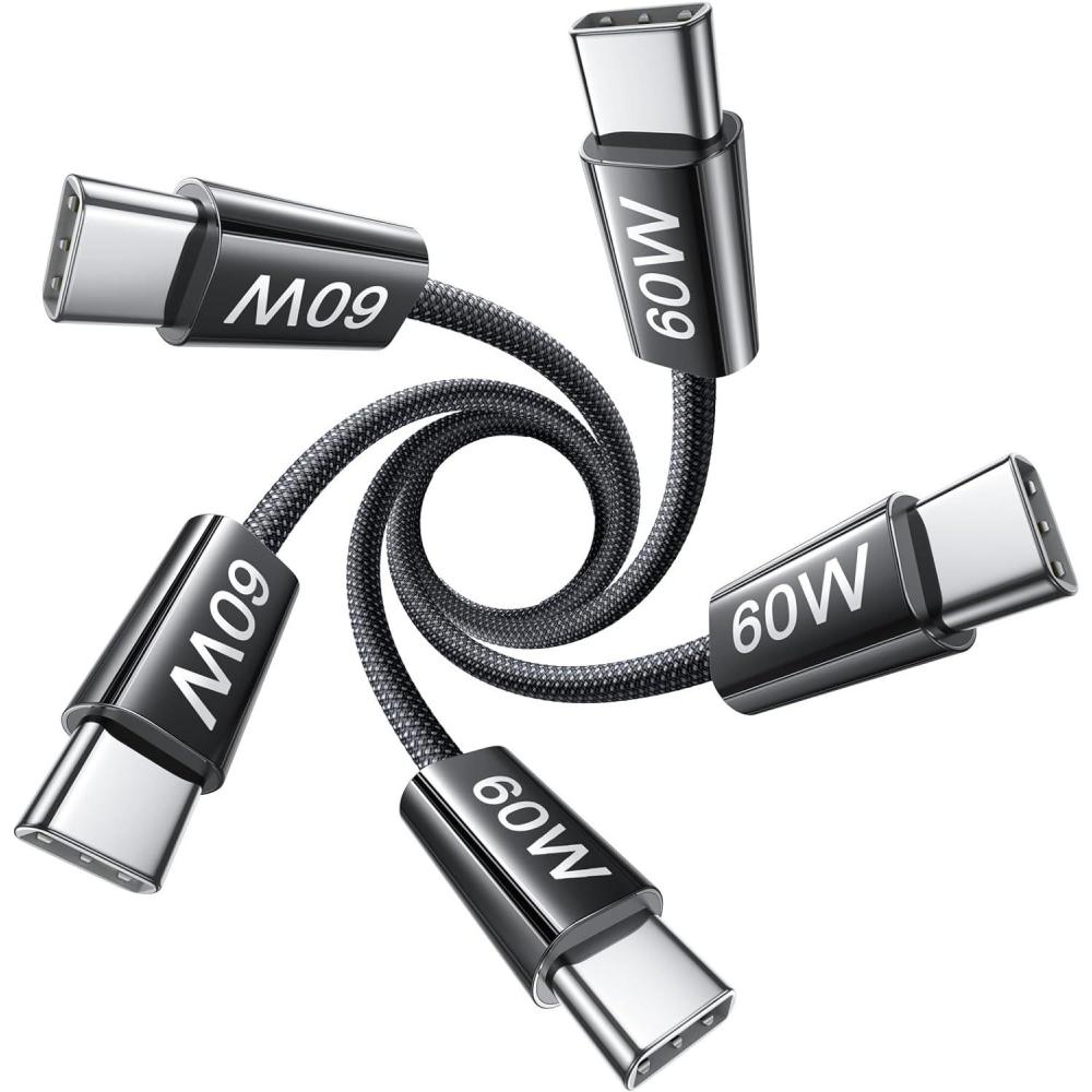 imageLISEN USB C Cable 5Pack 3333666610FT for iPhone 17 Charger Cord 60W USB C to USB C Fast Charging Cable for iPhone 17 Air 16 15 Pro Max Samsung Z Flip 7S25S24 Switch 2 iPad MacBookBlack