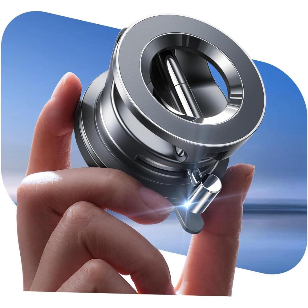 imageLISEN Vacuum Magnetic Phone Holder for Car SuctionPro Magsafe Car Mount 360 Adjustable Phone Mount for Car AccessoriesTruckJeepWindshieldMirrorKitchenGym for iPhone 17 Pro Max 16 15 14 13Space Dark