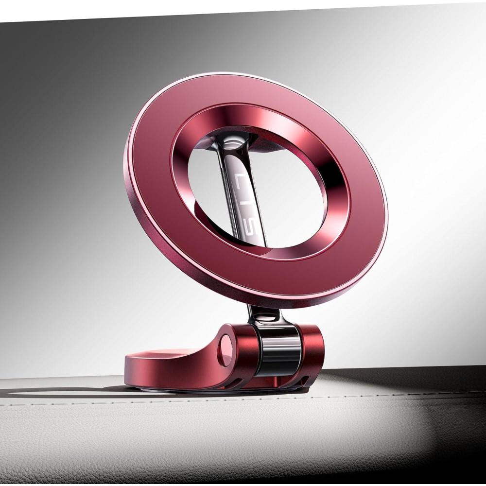 imageLISEN for MagSafe Car Mount for iPhone 17 PRO MAX Extra Small Ultra Magnetic Phone Holder for Car Dashboard Car Phone Holder Car Accessories for Women Men Fit for iPhone17 ProAirMax 16 15 14 13Velvet Rouge