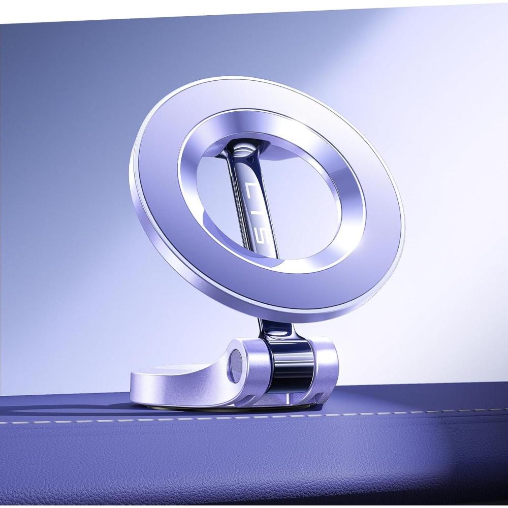 imageLISEN for MagSafe Car Mount for iPhone 17 PRO MAX Extra Small Ultra Magnetic Phone Holder for Car Dashboard Car Phone Holder Car Accessories for Women Men Fit for iPhone17 ProAirMax 16 15 14 13Cold Brew Purple