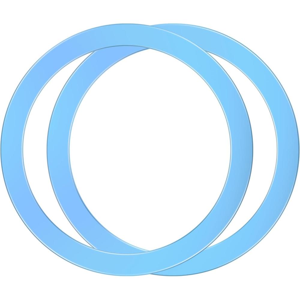 imageTACOMEGE 2Pcs Metal Ring Sticker for Pop Socket Magnetic Grip Magnetic Adapter Adhesive for iPhone Magsafe Wireless Charger BlackBlue
