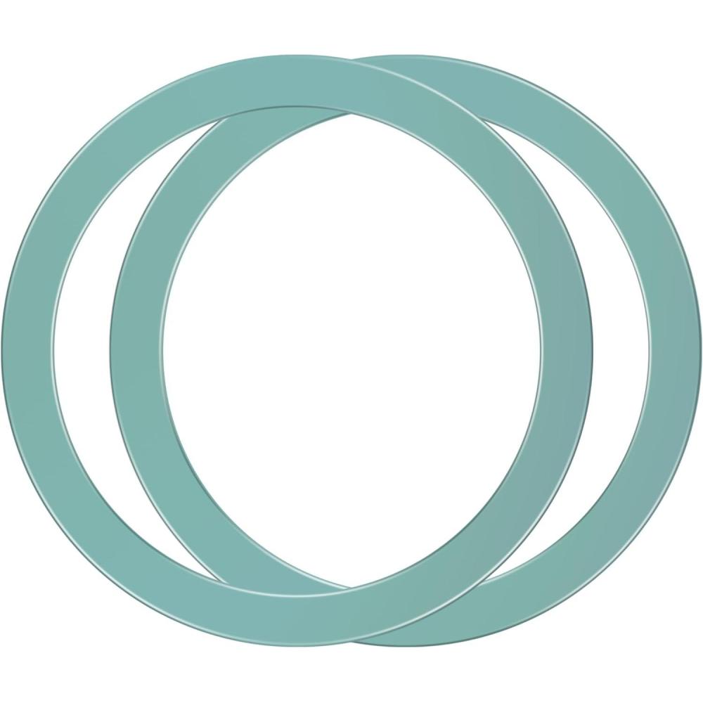 imageTACOMEGE 2Pcs Metal Ring Sticker for Pop Socket Magnetic Grip Magnetic Adapter Adhesive for iPhone Magsafe Wireless Charger BlackGreen