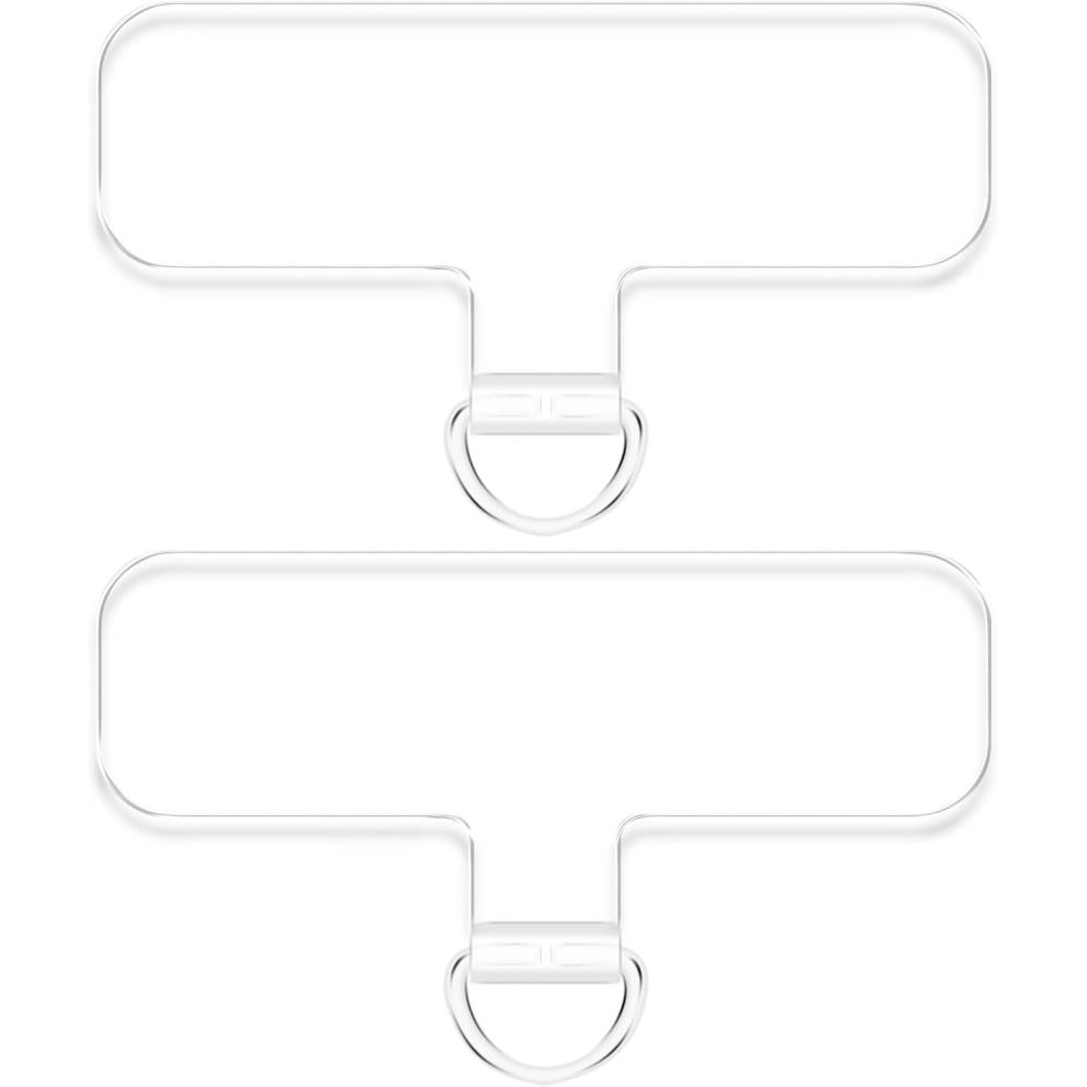 imageTACOMEGE 2pcs Transparent Phone Tether Tabs for Clear Phone Cases Cell Phone Tether Replacement for iPhone Smartphone Case T Type  Silver BuckleT Type  Silver Buckle