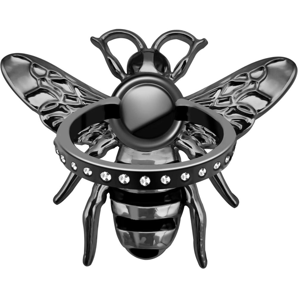 imageTACOMEGE Bee Cell Phone Ring Holder Gift for Girls Women Crystal Finger Ring Kickstand Compatible with Smartphone Tablet EReader BlackBlack