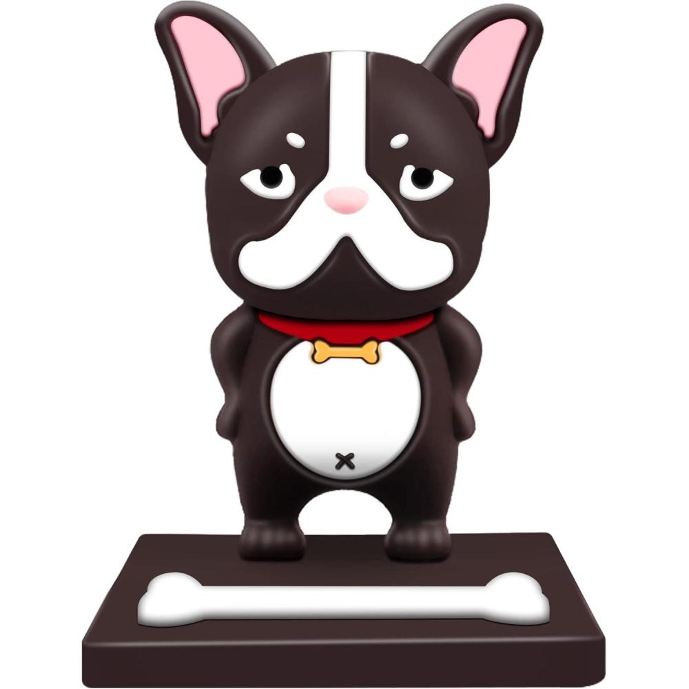 imageTACOMEGE Kawaii Puppy Dog Desktop Holder Adorable Bulldog Bracke Cute Cartoon Animal Cell Phone Stand for Desk Compatible with All Smartphones CoffeeCoffee