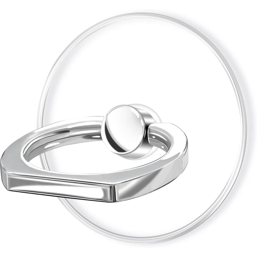 imageTACOMEGE Transparent Clear Phone Ring Grips Holder Kickstand Finger Ring Stand for Cell Phone Tablet Case AccessoriesRoundClear 4