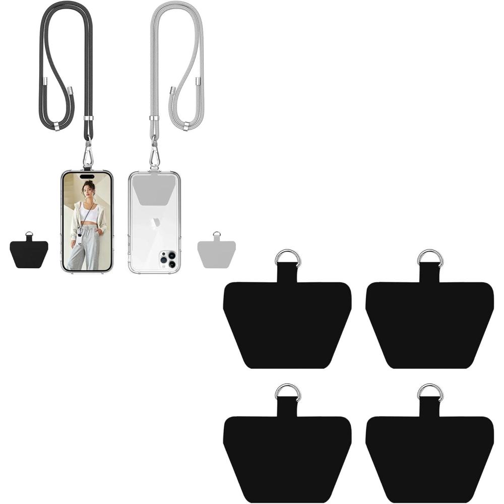 imagetakyu Phone Lanyard Soft Nylon Cell Phone Lanyard Crossbody Neck Adjustable Phone Strap with Tether Tabs Suitable for iPhone Android Smartphones