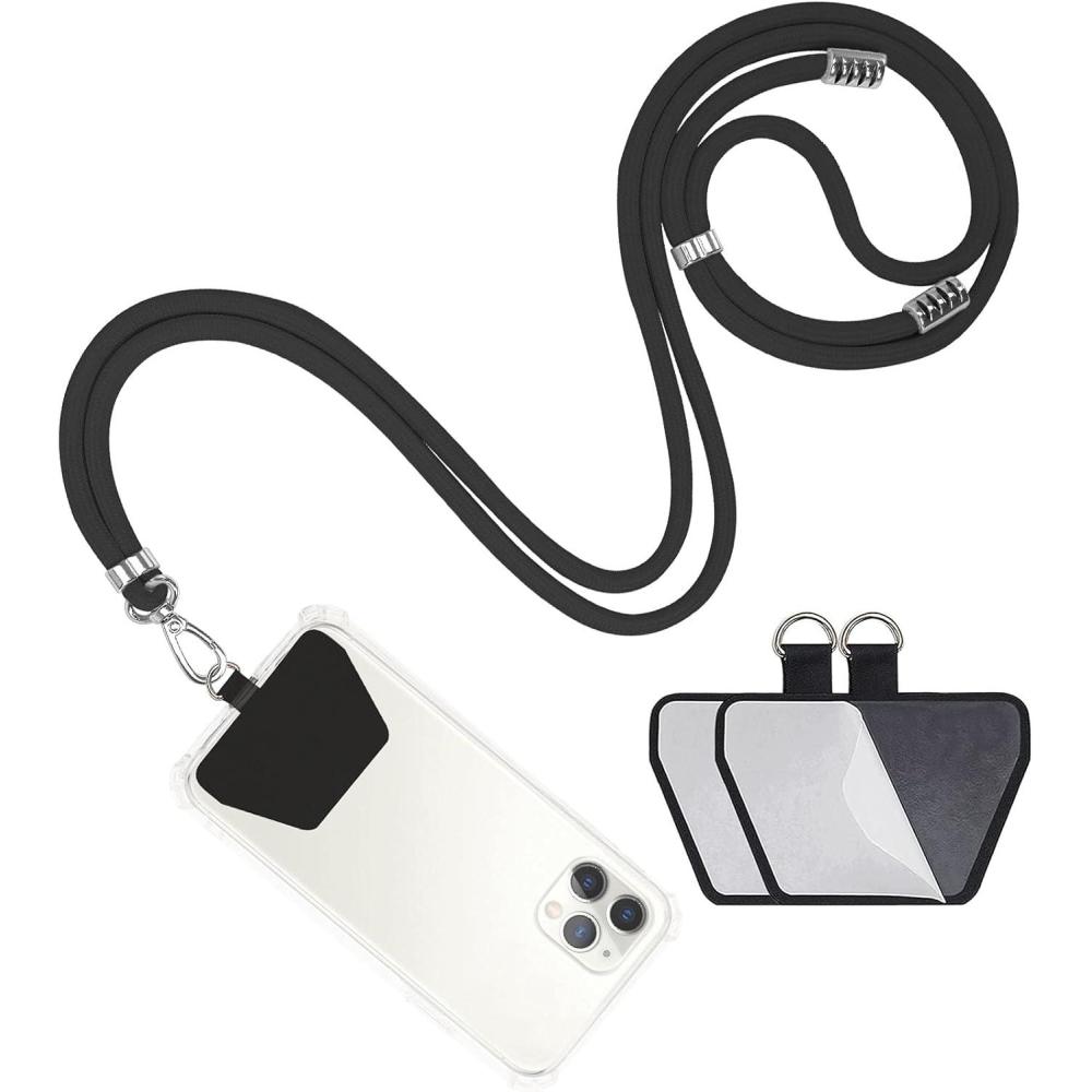 imagetakyu Phone Lanyard Universal Crossbody Cell Phone Lanyard with 2 Pack Black Connector Black