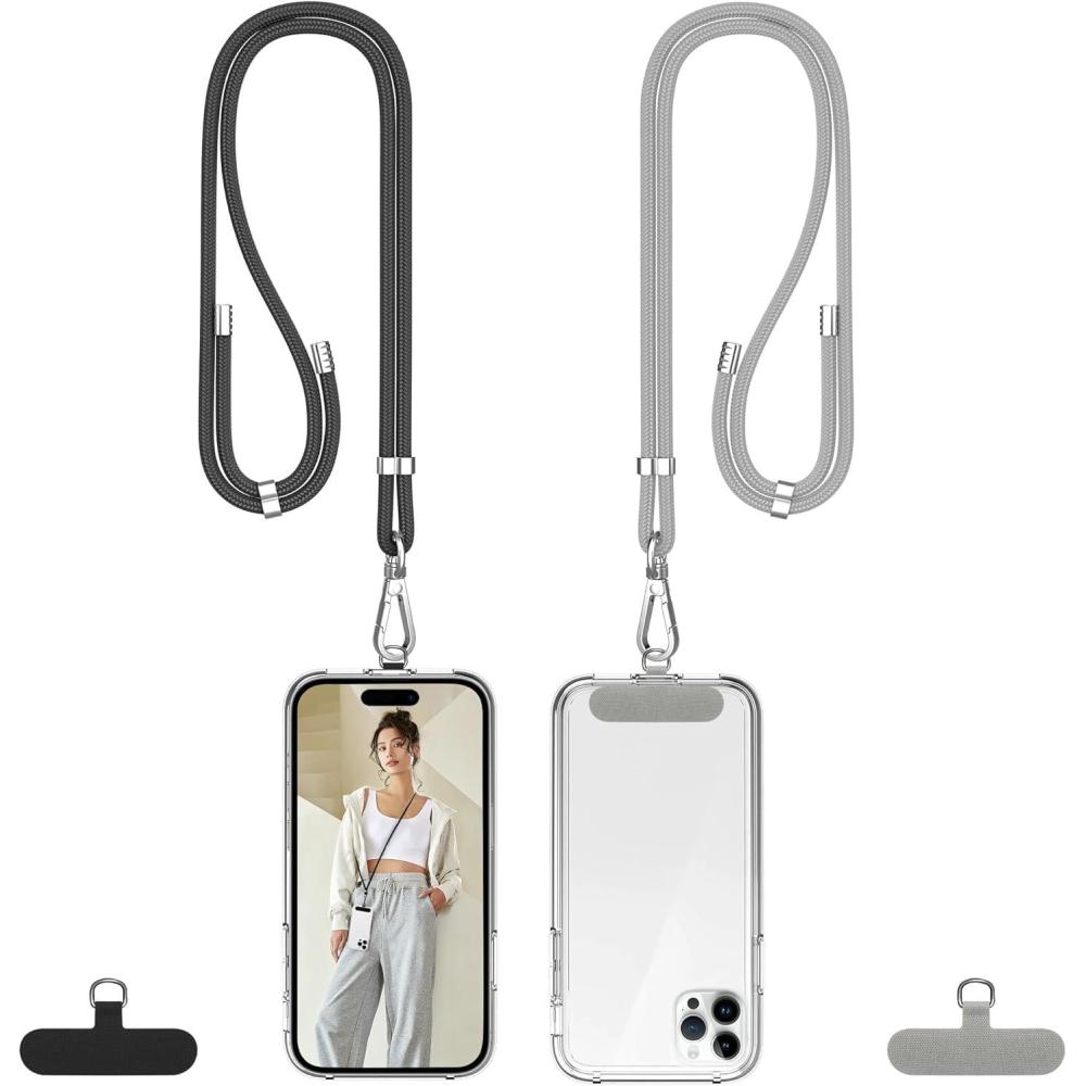imagetakyu Phone Lanyard with Tether Tabs for PhonesNblackgrey2tab