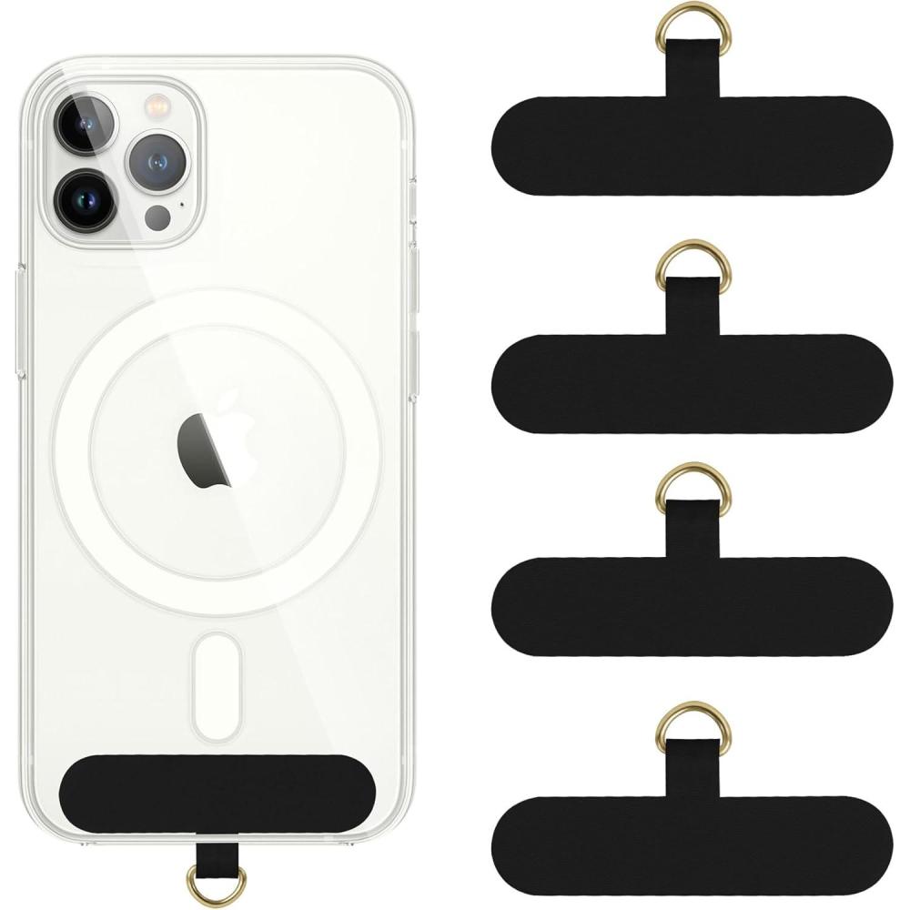 imagetakyu Phone Tether Tab 4 Pack Universal Phone Safety Tether Connector Without Adhesive Compatible for Most Smartphones Black4black