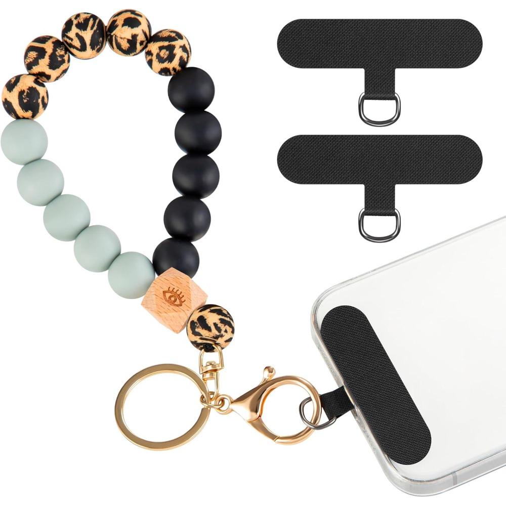 imagetakyu Phone Wrist Strap Marble Silicone Beaded Phone Wrist Lanyard HandsFree Phone Chain String for Women Girls with 2PCS Patches Fit for iPhone for Shopping WalkingYellow