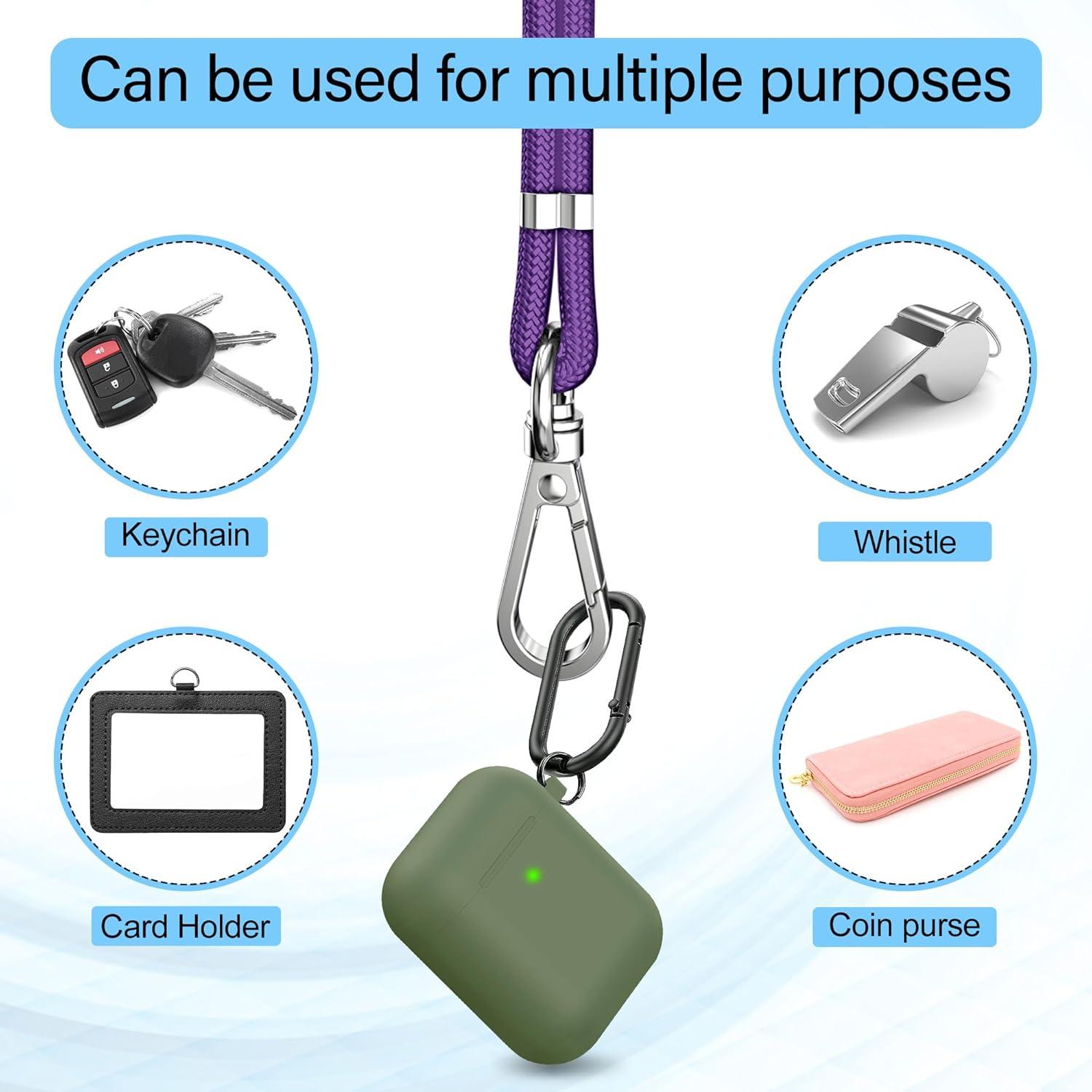 imagetakyu Phone Lanyard 2 Pack Adjustable CellPhone Lanyard Crossbody Neck Strap ampamp 2 Pack Wrist Strap ampamp Nylon Tether Tabs Compatible for iPhone Android Smartphones Orange BlackDarkpuple Black