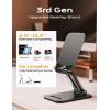 LISEN iPad Stand Tablet Holder – Foldable iPad a16 Accessories Kindle Bed Home Gadgets Men Gifts Office Desk Accessories for Women, Portable Monitor Stand for Tablet Galaxy Tab Fire HD 4-15.9″ Black(Black)
