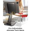 LISEN iPad Stand Tablet Holder – Foldable iPad a16 Accessories Kindle Bed Home Gadgets Men Gifts Office Desk Accessories for Women, Portable Monitor Stand for Tablet Galaxy Tab Fire HD 4-15.9″ Black(Black)
