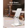 LISEN iPad Stand Tablet Holder – Foldable iPad a16 Accessories Kindle Bed Home Gadgets Men Gifts Office Desk Accessories for Women, Portable Monitor Stand for Tablet Galaxy Tab Fire HD 4-15.9″ Black(White)