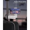 MiiKARE Travel Essentials Airplane Phone Holder, Universal Handsfree Phone Mount for Flying with 360 Degree Rotation, Travel Must Haves Phone Stand for Desk, Tray Table, Black&Black(White)