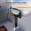 MiiKARE Travel Essentials Airplane Phone Holder, Universal Handsfree Phone Mount for Flying with 360 Degree Rotation, Travel Must Haves Phone Stand for Desk, Tray Table, Black&Black(Black&Black&Pink&Purple)