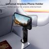 MiiKARE Travel Essentials Airplane Phone Holder, Universal Handsfree Phone Mount for Flying with 360 Degree Rotation, Travel Must Haves Phone Stand for Desk, Tray Table, Black&Black(Black-Magnet)