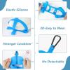 Shoe Holder for Backpack, takyu Elastic Silicone Shoe Holster with Backpack Clips for Sneaker Bag, Hang Extra Shoes Cleats Boots or Gear on Your Bag (Black）(Blue)