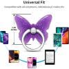 TACOMEGE Bling Glitter Phone Grip, Butterfly Cell Phone Ring Holder Stand Purple for Women Girls, Compatible with Smartphone, Tablet, E-Reader, Etc (Butterfly PU)(Butterfly PU)
