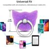 TACOMEGE Bling Glitter Phone Grip, Cat Cell Phone Ring Holder Stand Purple for Women Girls, Compatible with Smartphone, Tablet, E-Reader, Etc (PU) (Cat PU)(Cat PU)