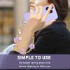 TACOMEGE Flower Phone Wrist Strap For iPhone,Metal Wristlet Cellphone Lanyard For Most phones(Purple)