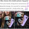 TACOMEGE Hand Phone Grip Holder, Evil Eye Phone Ring Stand Compatible with Smartphone, Tablet, E-Reader, Etc (PHGR-BK)(PHGR-PU)
