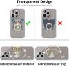 TACOMEGE Transparent Clear Cell Phone Ring Grips Holder for Apple iPhone Samsung Galaxy, Finger Ring Stand for Smartphones Tablets Cases(Crystal-Heart) (Gold)(Gold)