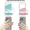 TACOMEGE Transparent Clear Phone Holder Ring Grips, Finger Ring Stand for Cell Phone Tablet (Heart-Clear)