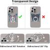 TACOMEGE Transparent Clear Phone Holder Ring Grips, Finger Ring Stand for Cell Phone Tablet (Heart-Clear)