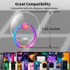 TACOMEGE Transparent Clear Phone Ring Grips Holder Kickstand, Finger Ring Stand for Cell Phone Tablet Case Accessories Round (GD R)(1PCS Colorful Ring)