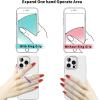 TACOMEGE Transparent Clear Phone Ring Grips Holder Kickstand, Finger Ring Stand for Cell Phone Tablet Case Accessories Round (GD R)(1PCS Colorful Ring)
