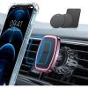 LISEN Magnetic Phone Holder for Car – Upgraded Clip Ultra 6 Strong Magnets, Phone Magnets for Back of Phone, Soporte de Telefono para carro for Galaxy S25 Ultra 4-6.7 inch Smartphones (Black)(Pink)