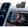 LISEN Magnetic Phone Holder for Car – Upgraded Clip Ultra 6 Strong Magnets, Phone Magnets for Back of Phone, Soporte de Telefono para carro for Galaxy S25 Ultra 4-6.7 inch Smartphones (Black)(Red)