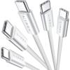 LISEN USB C Cable, 5-Pack [3.3/3.3/6.6/6.6/10FT] for iPhone 17 Charger Cord, 60W USB C to USB C Fast Charging Cable for iPhone 17 Air 16 15 Pro Max, Samsung Z Flip 7/S25/S24, Switch 2, iPad, MacBook(White)