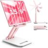 LISEN iPad Stand Tablet Holder – Foldable iPad a16 Accessories Kindle Bed Home Gadgets Men Gifts Office Desk Accessories for Women, Portable Monitor Stand for Tablet Galaxy Tab Fire HD 4-15.9″ Black(Pink Sorbet for Girls)